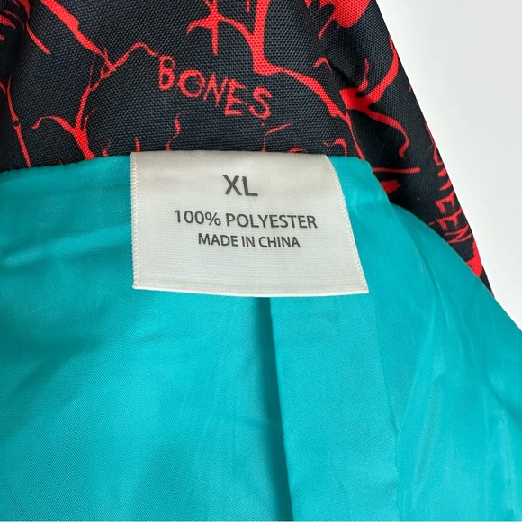 Men’s Halloween Balck Red Fear Bones Halloween Print Suit Size XL - Picture 15 of 15